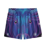 Dark Taurus Zodiac Sign Print Mesh Shorts