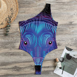 Dark Taurus Zodiac Sign Print One Shoulder Bodysuit