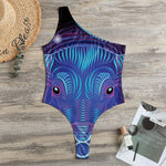 Dark Taurus Zodiac Sign Print One Shoulder Bodysuit