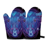 Dark Taurus Zodiac Sign Print Oven Mitts