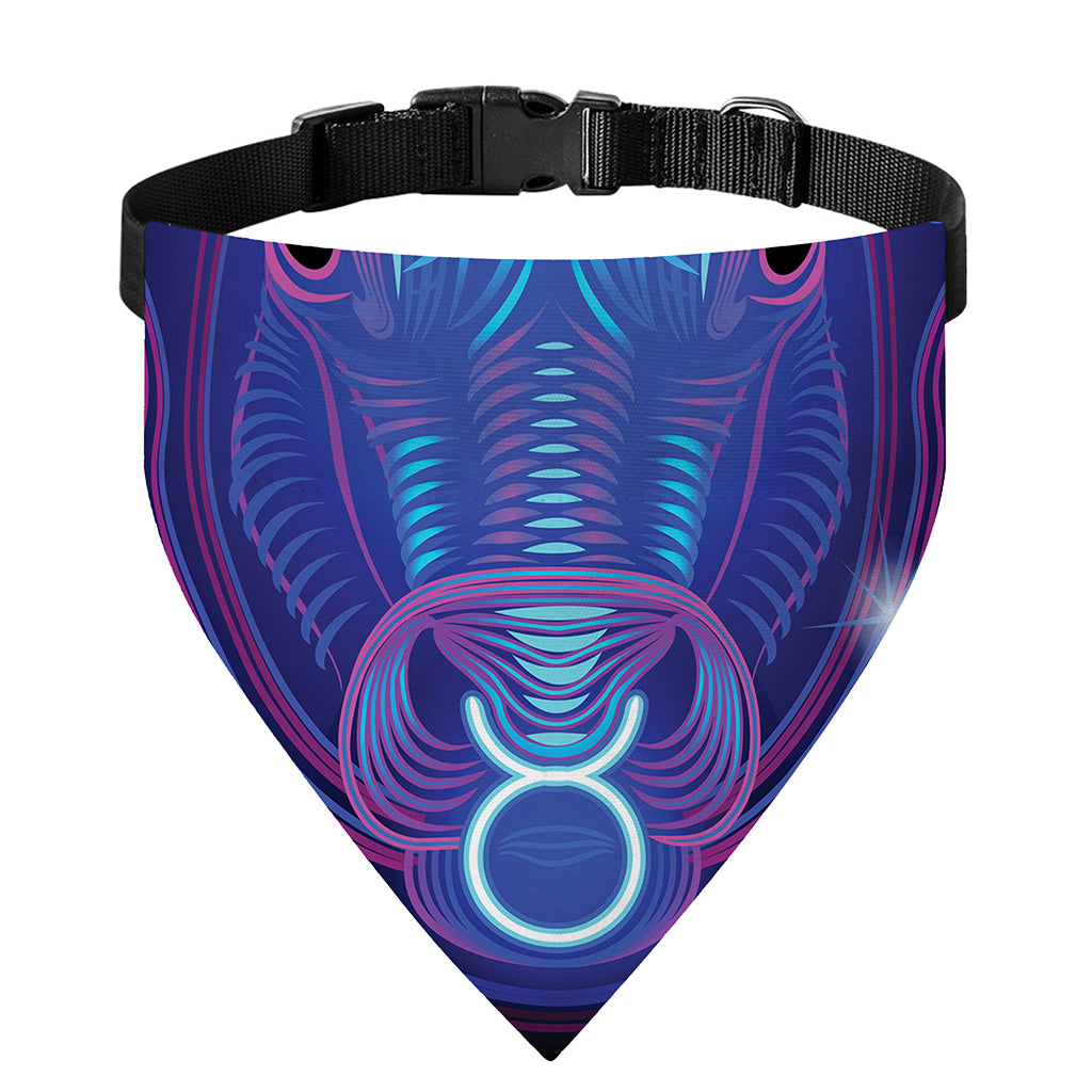 Dark Taurus Zodiac Sign Print Over The Collar Dog Bandana