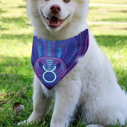 Dark Taurus Zodiac Sign Print Over The Collar Dog Bandana