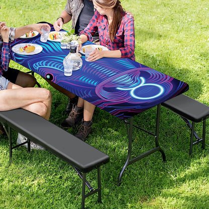 Dark Taurus Zodiac Sign Print Picnic Table Cover