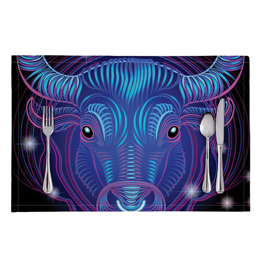 Dark Taurus Zodiac Sign Print Placemat