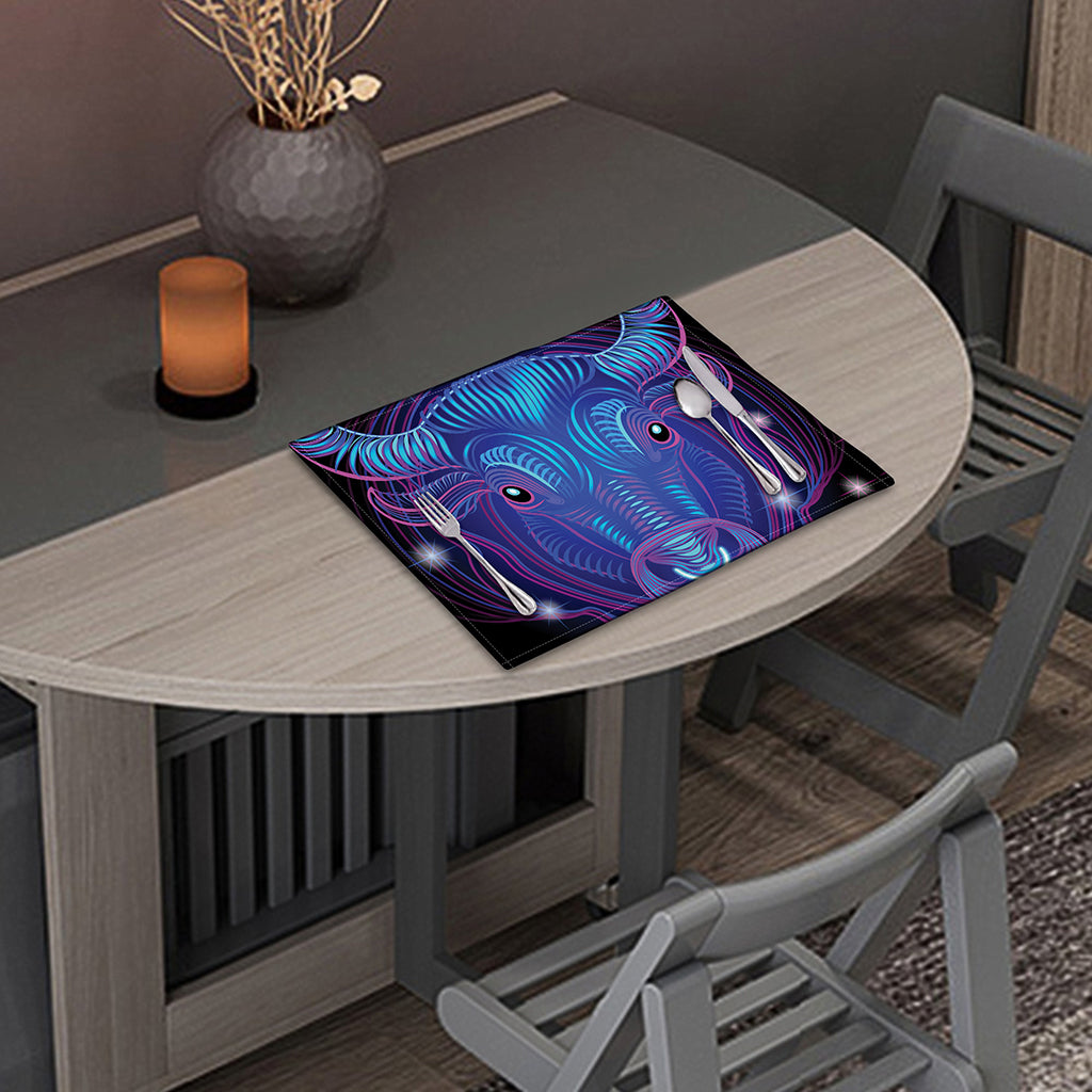Dark Taurus Zodiac Sign Print Placemat