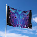 Dark Taurus Zodiac Sign Print Polyester Flag