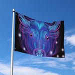 Dark Taurus Zodiac Sign Print Polyester Flag