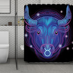 Dark Taurus Zodiac Sign Print Polyester Shower Curtain