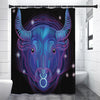 Dark Taurus Zodiac Sign Print Premium Shower Curtain