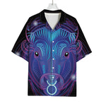 Dark Taurus Zodiac Sign Print Rayon Hawaiian Shirt