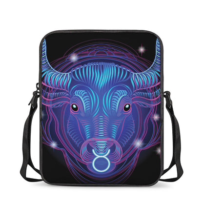 Dark Taurus Zodiac Sign Print Rectangular Crossbody Bag