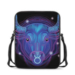 Dark Taurus Zodiac Sign Print Rectangular Crossbody Bag