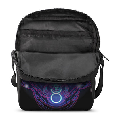 Dark Taurus Zodiac Sign Print Rectangular Crossbody Bag