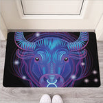 Dark Taurus Zodiac Sign Print Rubber Doormat