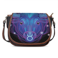 Dark Taurus Zodiac Sign Print Saddle Bag