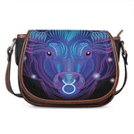 Dark Taurus Zodiac Sign Print Saddle Bag