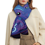 Dark Taurus Zodiac Sign Print Scarf