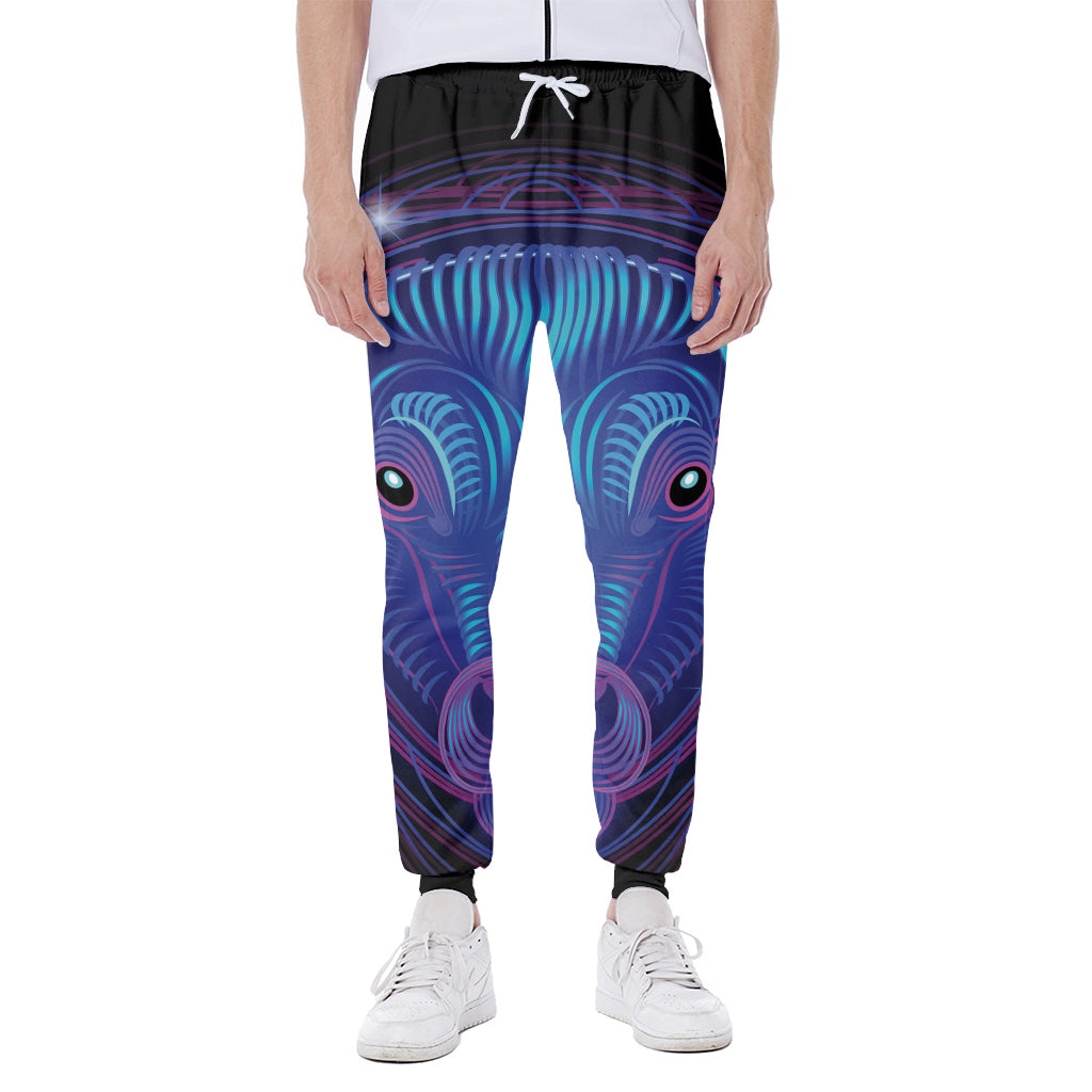 Dark Taurus Zodiac Sign Print Scuba Joggers