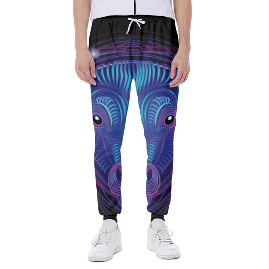 Dark Taurus Zodiac Sign Print Scuba Joggers