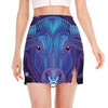 Dark Taurus Zodiac Sign Print Side Slit Mini Skirt