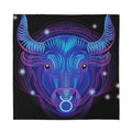 Dark Taurus Zodiac Sign Print Silk Bandana
