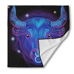 Dark Taurus Zodiac Sign Print Silk Bandana
