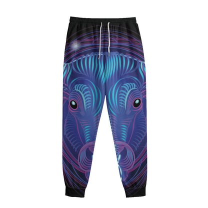 Dark Taurus Zodiac Sign Print Sweatpants