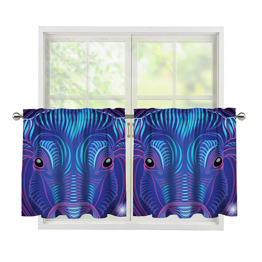 Dark Taurus Zodiac Sign Print Tier Curtains