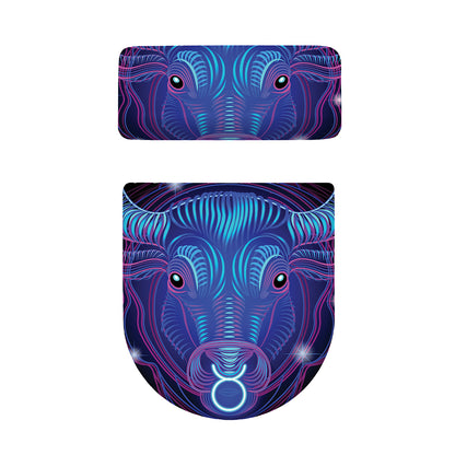 Dark Taurus Zodiac Sign Print Toilet Lid And Tank Cover Set