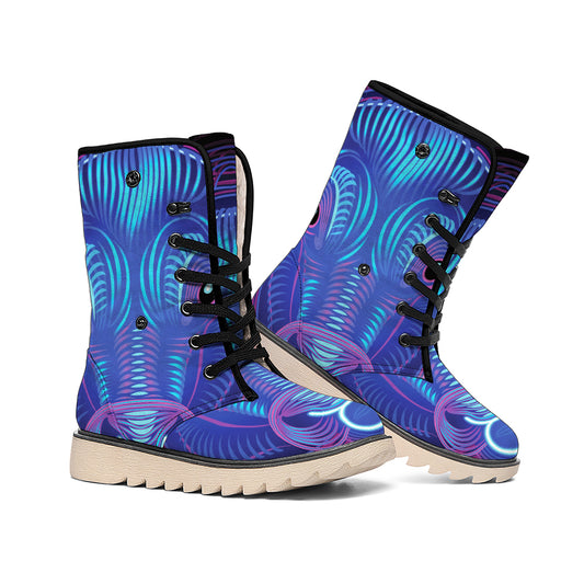 Dark Taurus Zodiac Sign Print Winter Boots