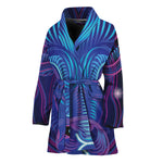 Dark Taurus Zodiac Sign Print Women's Bathrobe