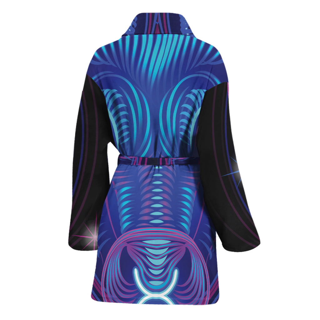 Dark Taurus Zodiac Sign Print Women's Bathrobe