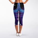 Dark Taurus Zodiac Sign Print Women's Capri Leggings
