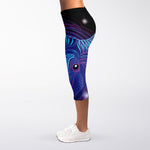Dark Taurus Zodiac Sign Print Women's Capri Leggings
