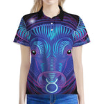 Dark Taurus Zodiac Sign Print Women's Polo Shirt