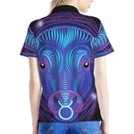 Dark Taurus Zodiac Sign Print Women's Polo Shirt