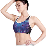 Dark Taurus Zodiac Sign Print Women's Sports Bra