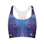 Dark Taurus Zodiac Sign Print Women's Sports Bra