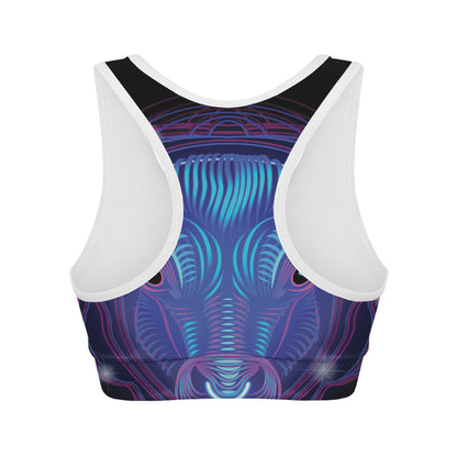 Dark Taurus Zodiac Sign Print Women's Sports Bra