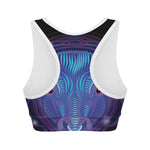 Dark Taurus Zodiac Sign Print Women's Sports Bra