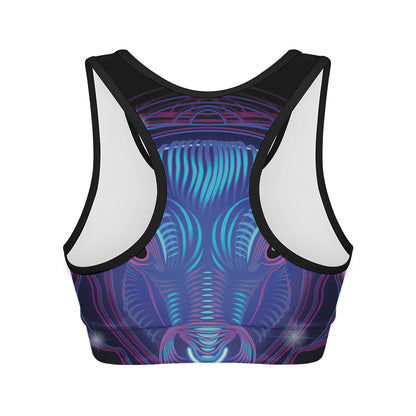 Dark Taurus Zodiac Sign Print Women's Sports Bra