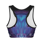 Dark Taurus Zodiac Sign Print Women's Sports Bra