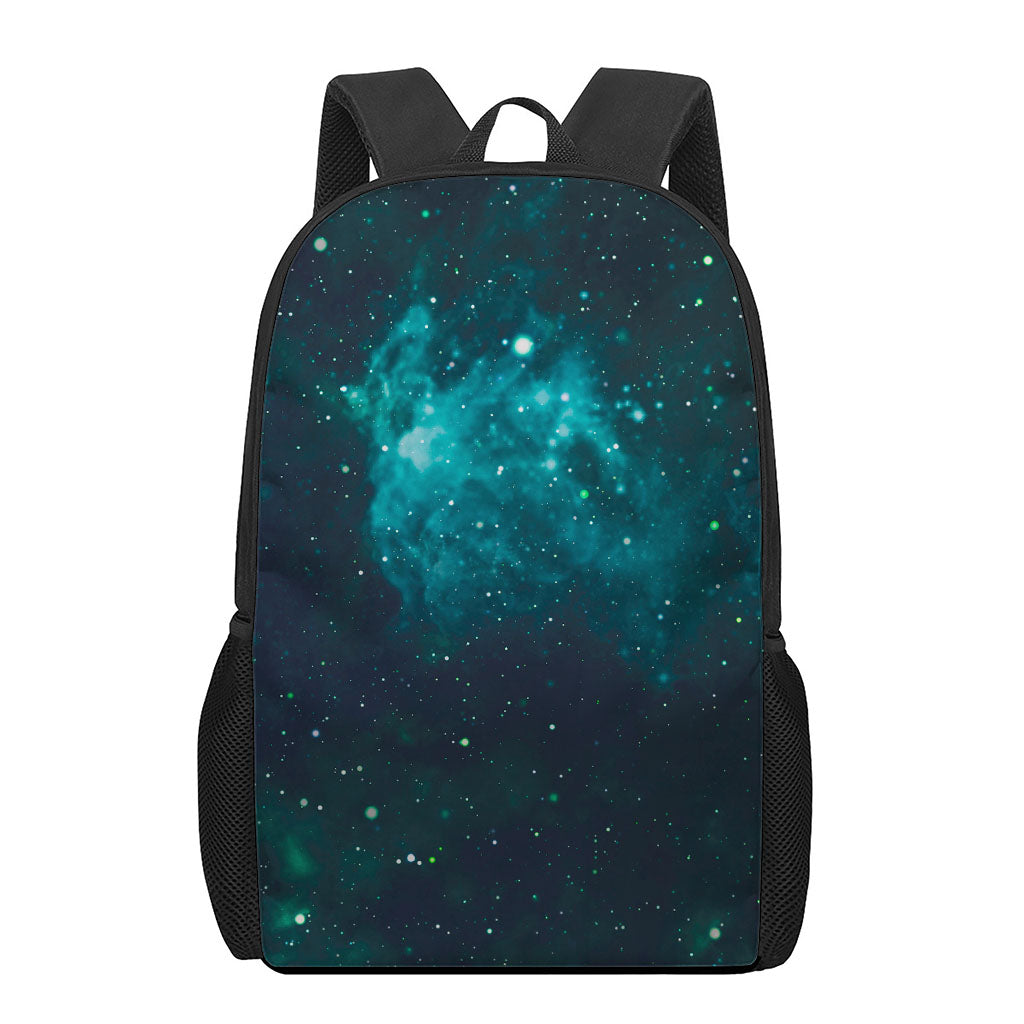 Dark Teal Galaxy Space Print 17 Inch Backpack