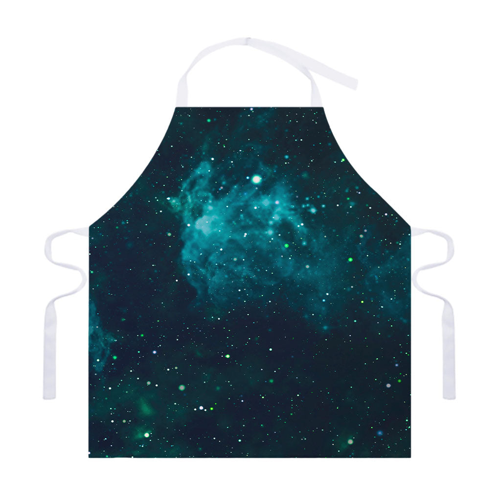 Dark Teal Galaxy Space Print Adjustable Apron