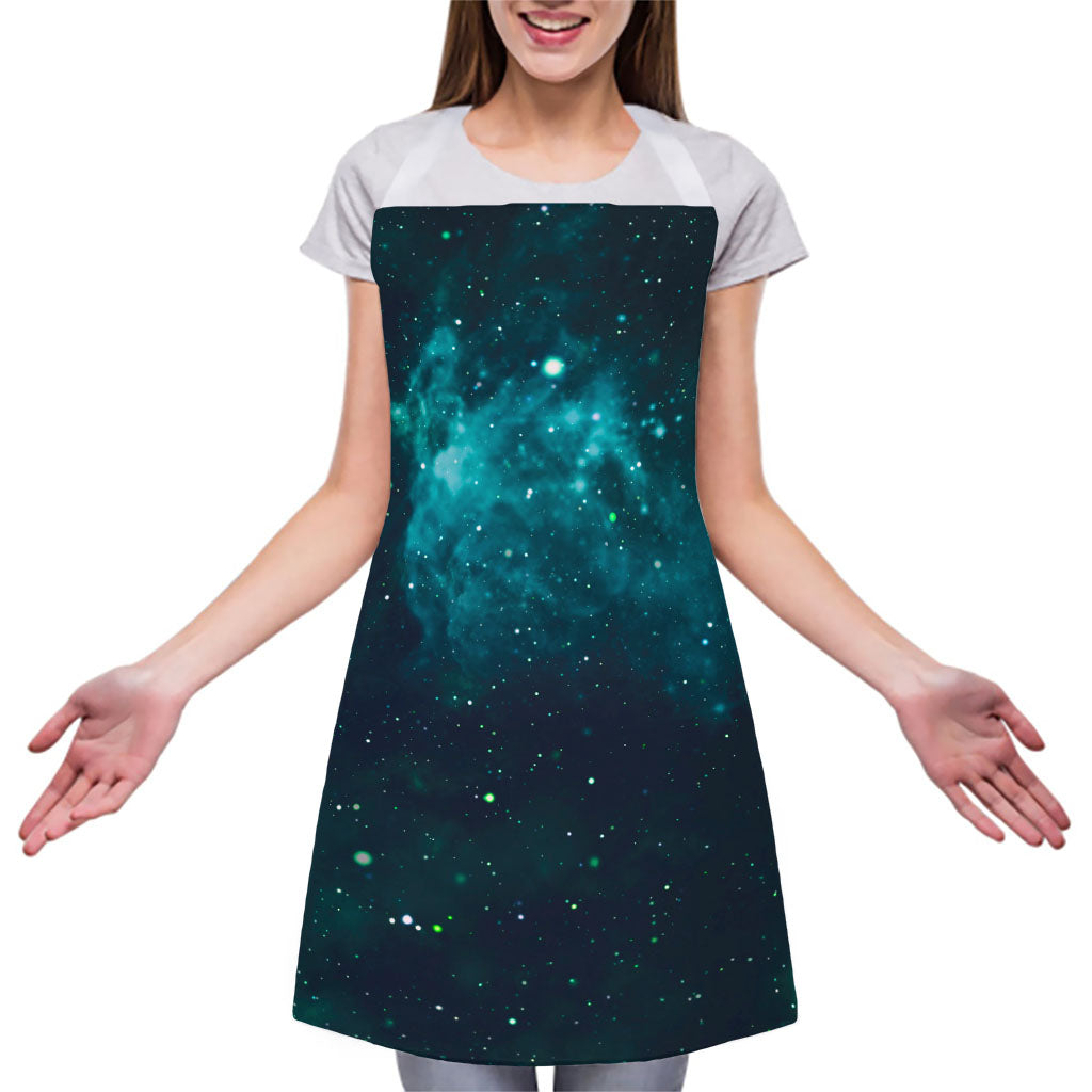 Dark Teal Galaxy Space Print Adjustable Apron
