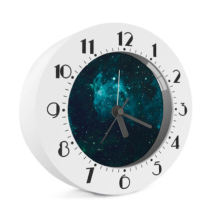 Dark Teal Galaxy Space Print Alarm Clock