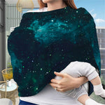 Dark Teal Galaxy Space Print Baby Seat Cover