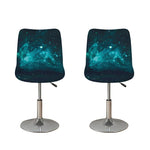 Dark Teal Galaxy Space Print Bar Stool Covers