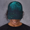 Dark Teal Galaxy Space Print Baseball Cap