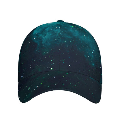 Dark Teal Galaxy Space Print Baseball Cap